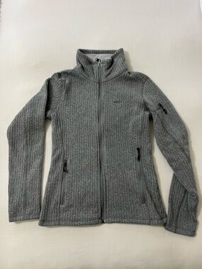 Patagonia Gray Full-Zip Ribbed Knit Jacket